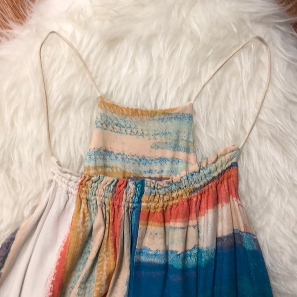 Free People Painted Striped Mini Dress Sz S - Picture 3 of 5